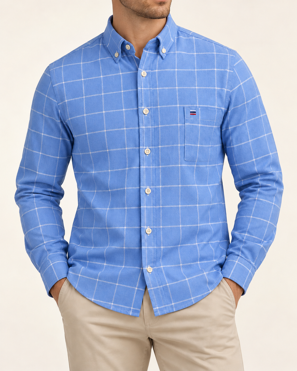 VALE & ROW Oxford cotton shirt — model view