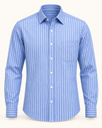 VALE & ROW Cotton stripe & check shirt — studio product view