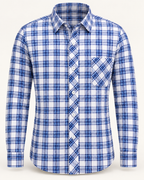 VALE & ROW Cotton check shirt — studio product view