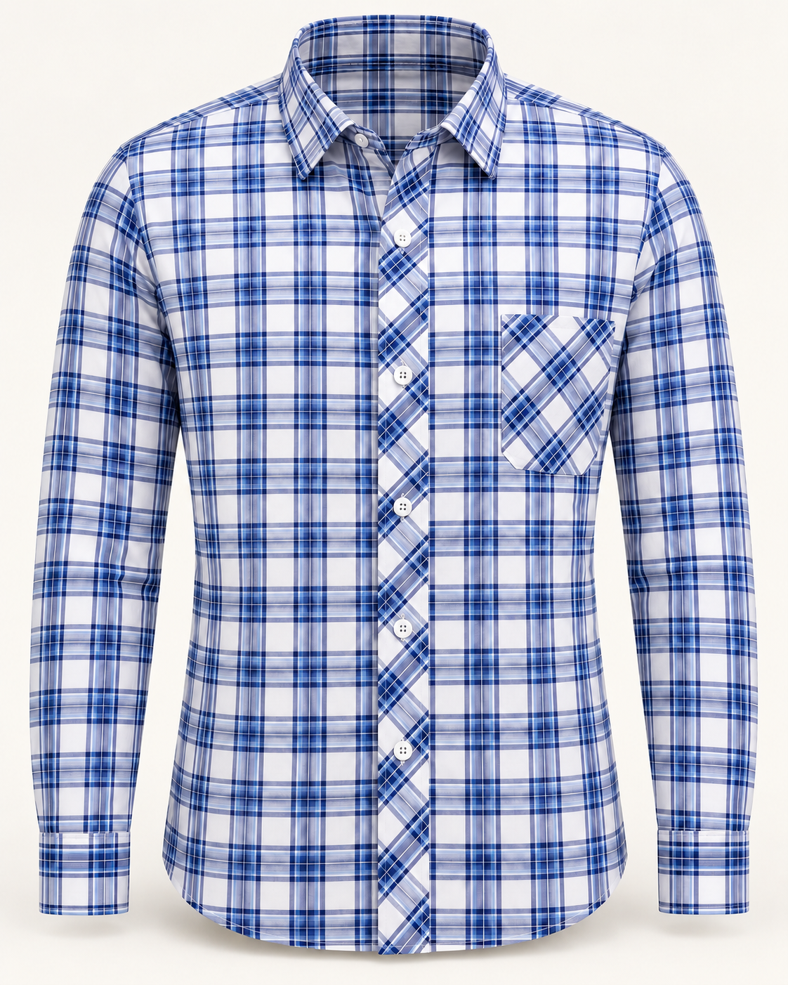 VALE & ROW Cotton check shirt — studio product view