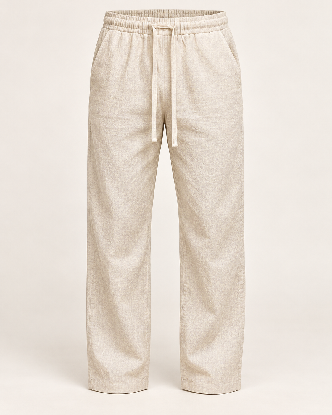 VALE & ROW Linen blend drawstring trousers — studio product view