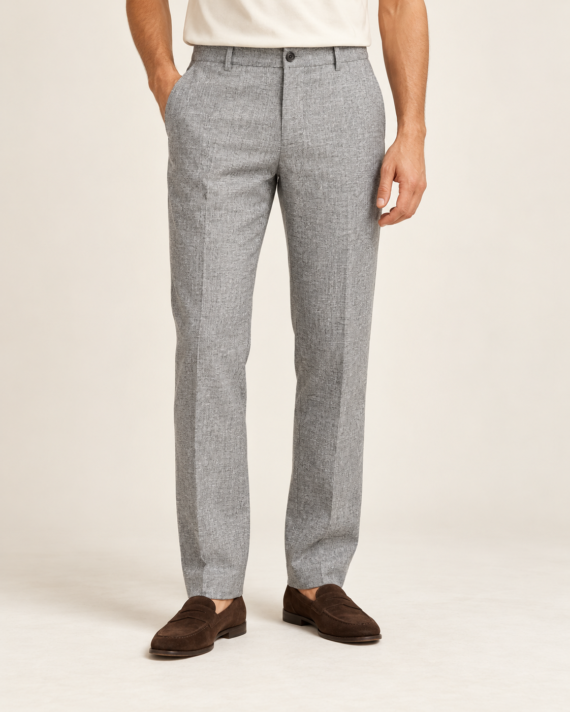 VALE & ROW Melange tailored trousers — model view