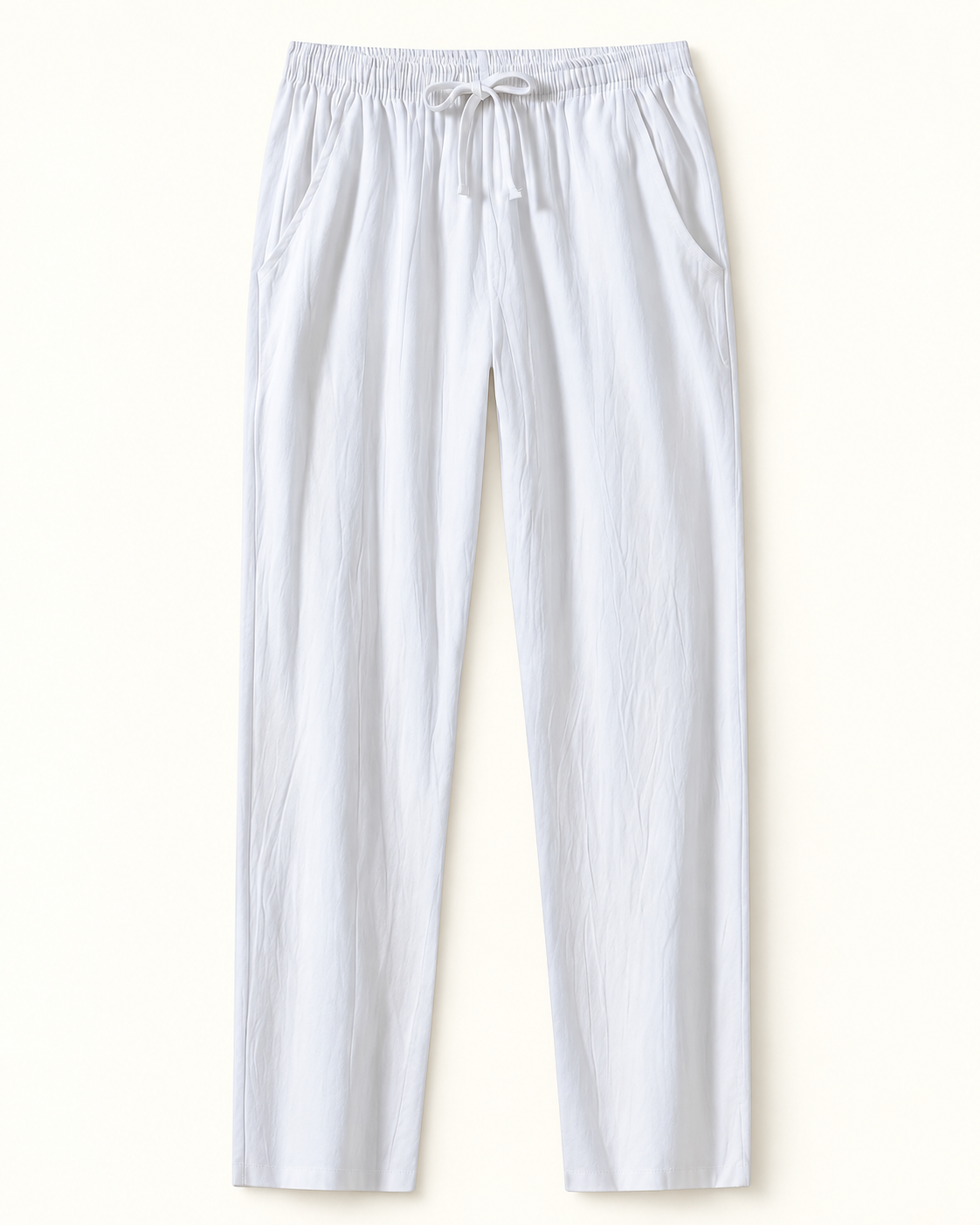 Relaxed drawstring trousers — studio view