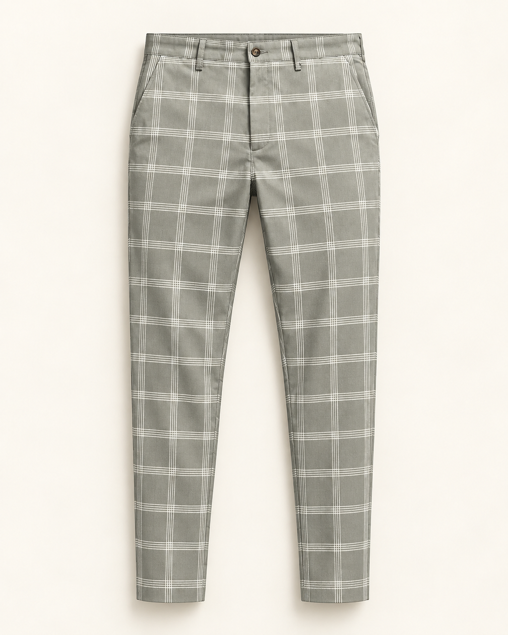 Windowpane ankle trousers — studio view