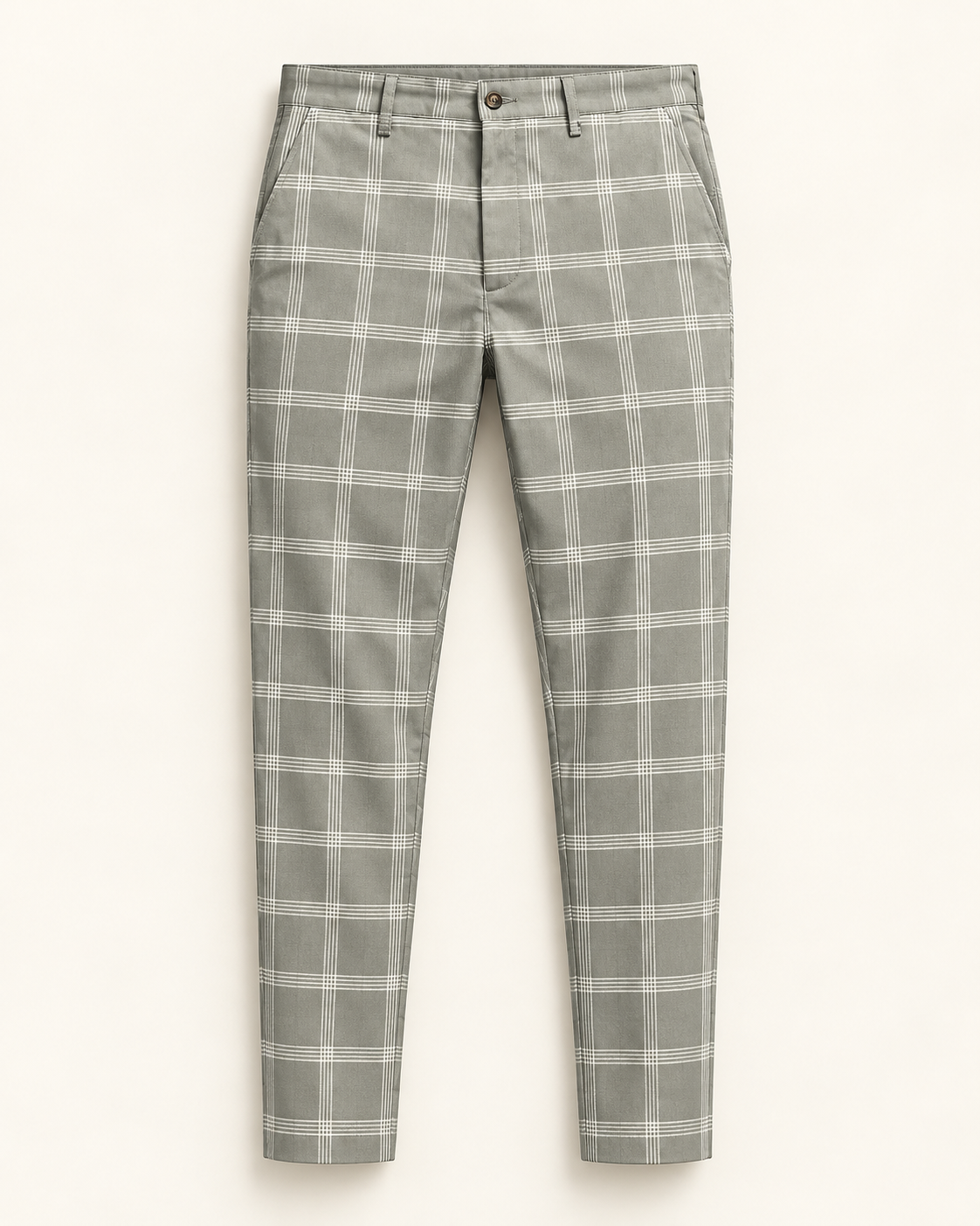 Windowpane ankle trousers — studio view
