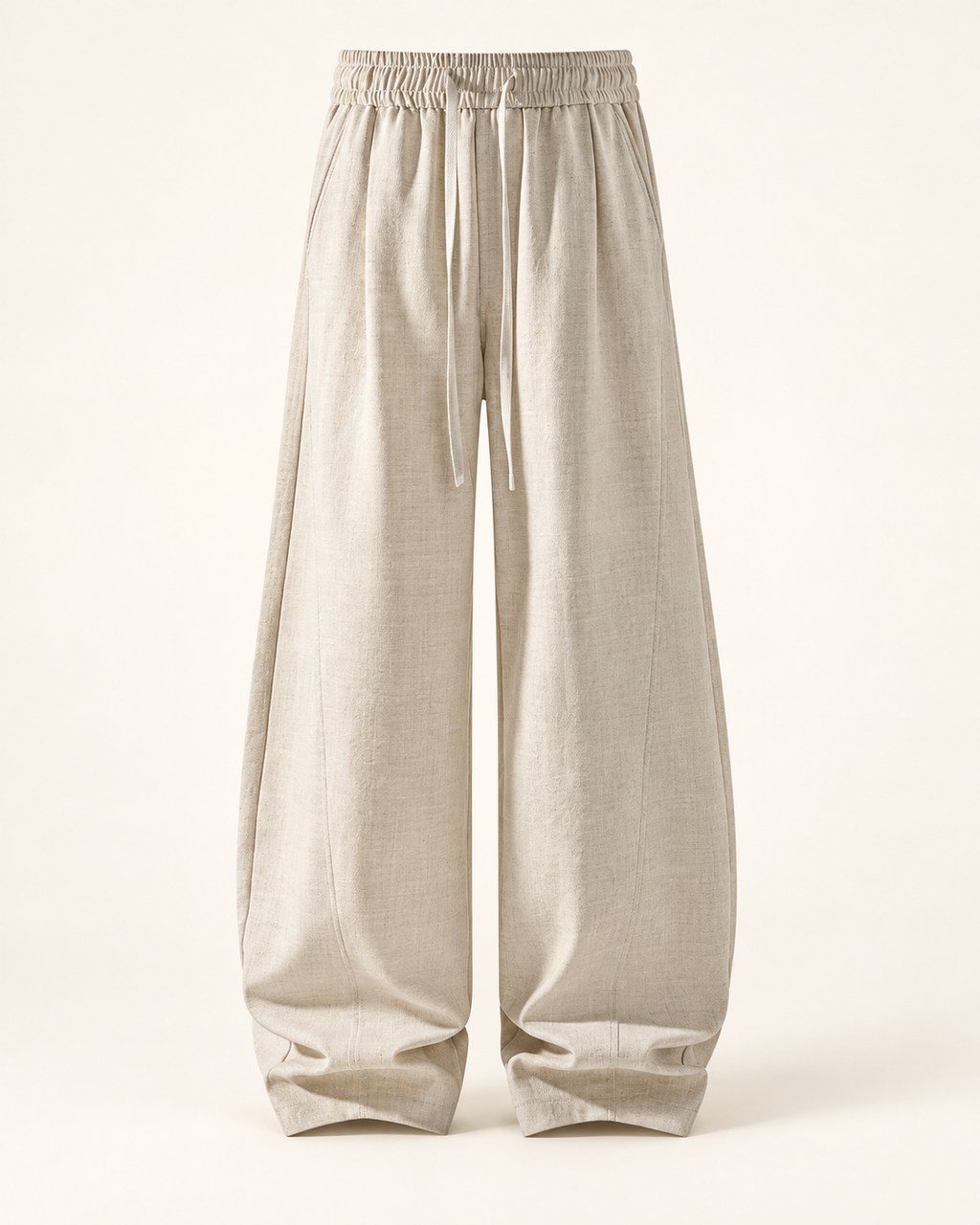 Textured wide-leg trousers — studio view