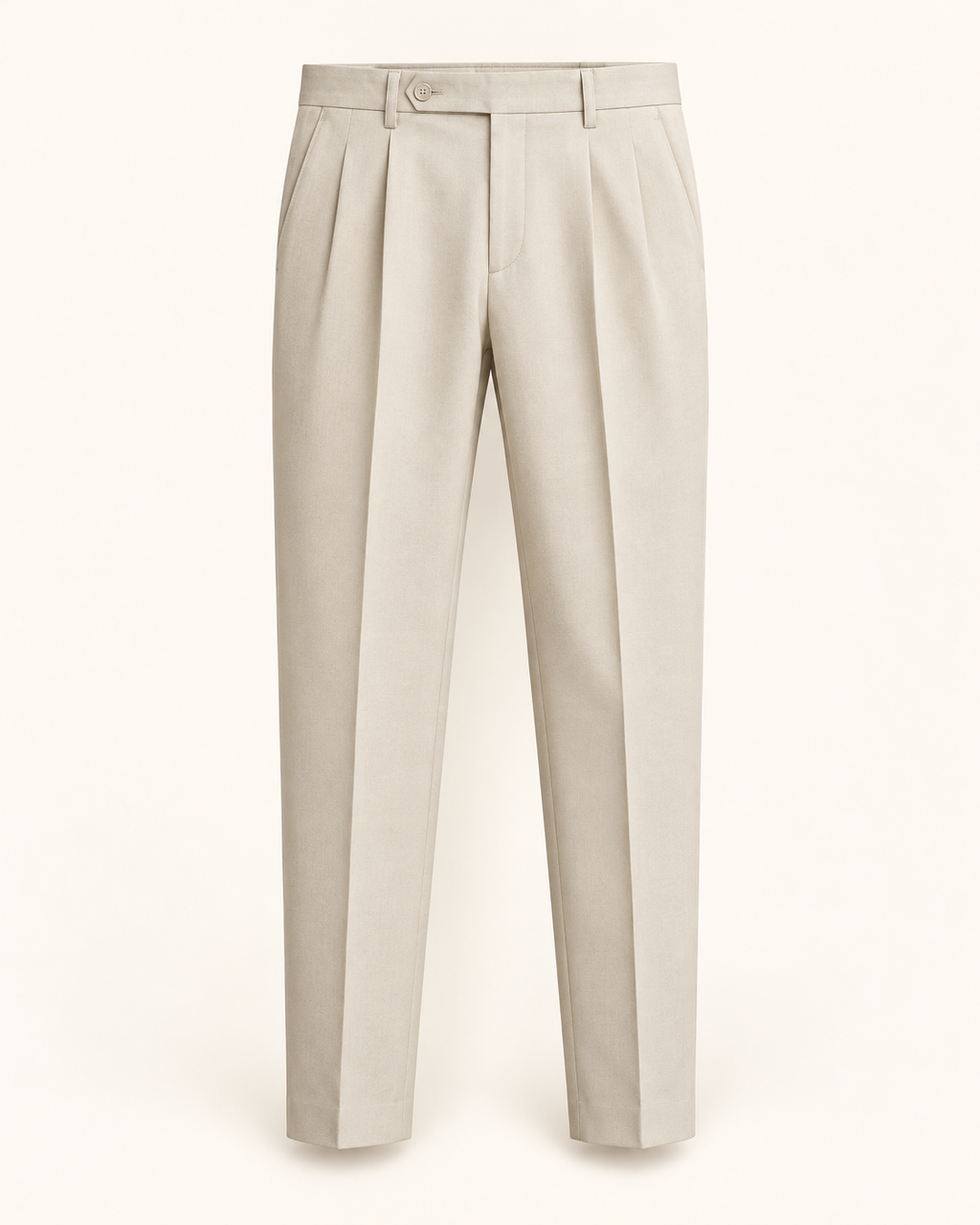 Cropped pleated trousers — studio view